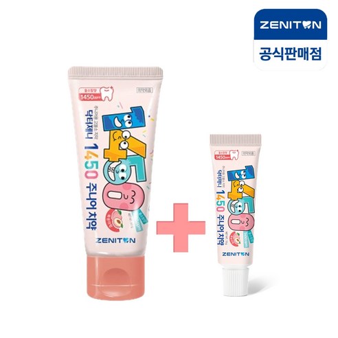 제니튼 1450 고불소 주니어치약 복숭아향 60g+미니15g, 60ml, 1개