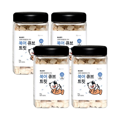 뽀시래기 고양이 동결건조 간식 큐브 트릿, 북어, 85g, 4개