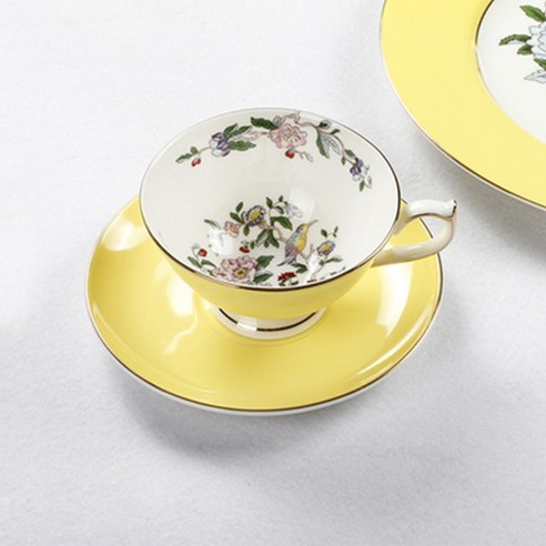 FREELIFE 명품 커피잔세트 예쁜 도자기 HU-436, 220ml, Style B yellow