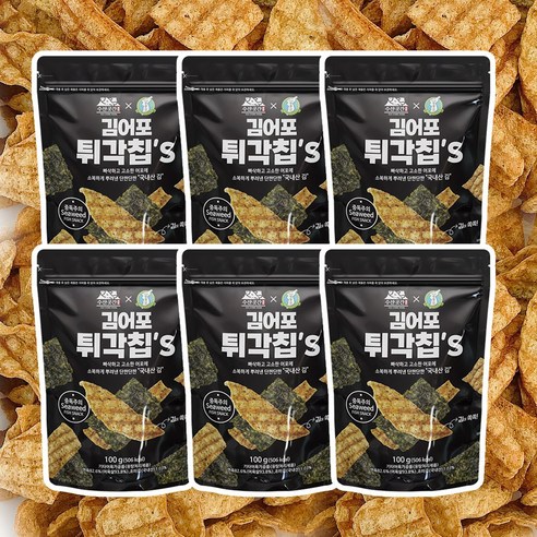 [수산곳간]김어포 튀각칩스 100g 6봉, 6개