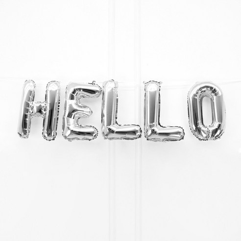 파티짱 HELLO 호일 글자 풍선 연말 파티 헬로우, 실버, 1개
