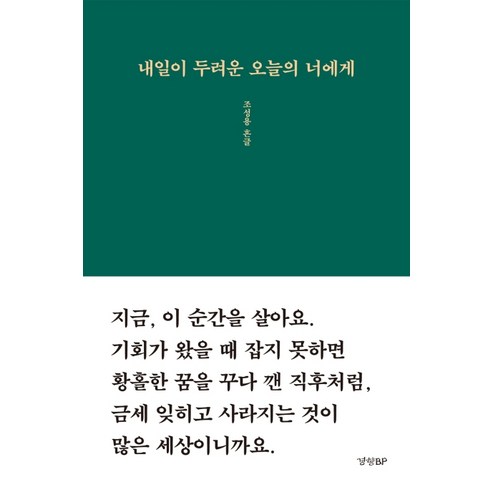 내일이 두려운 오늘의 너에게:, 경향BP, 조성용