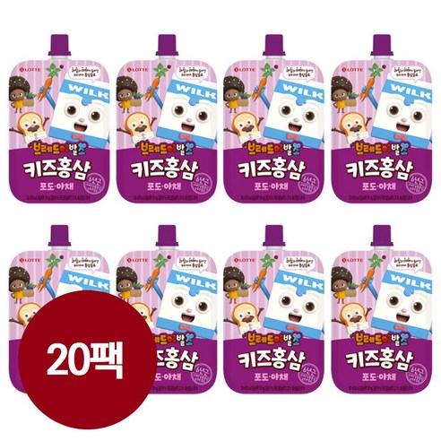 브레드이발소 키즈홍삼 포도야채 100ml x 20팩