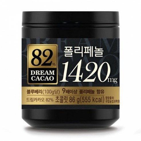 롯데 드림카카오 82% 폴리페놀 초콜릿, 86g, 2개