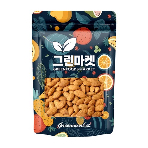 그린마켓 생아몬드 500g+500g, 1개, 1kg 구운아몬드1kg Best Top5