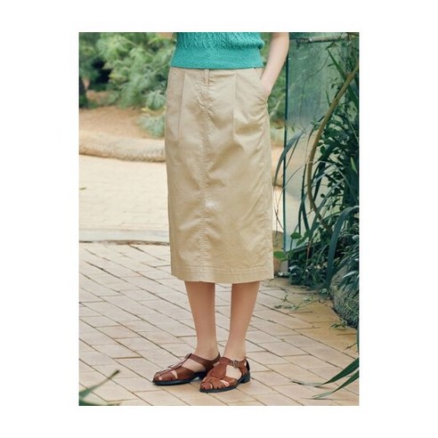 탑텐 여성 코튼 하프밴딩 미디 스커트_MSE2RS2202 MSE2RS2202