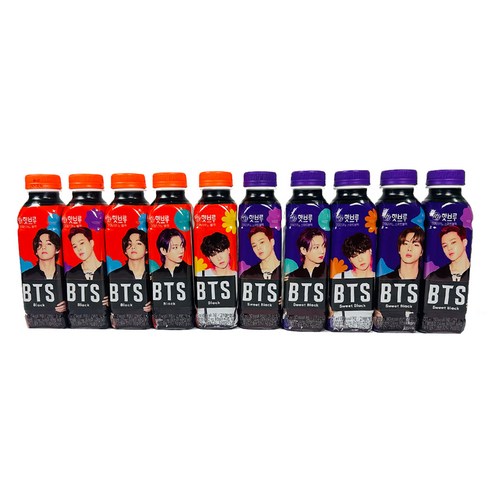 BTS special package 핫브루 아메리카노 블랙 + 스위트블랙 4개씩, 8개, 350ml
