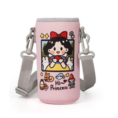 FANSDA 350/500ML 크로스 캐릭터 물병 가방, 350핑크, 1개