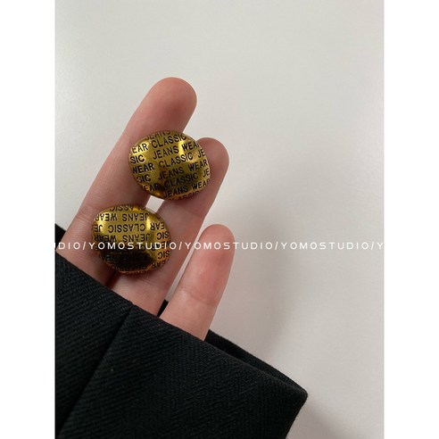 레트로 오래된 금속 버튼 작은 돌 영어 청동 청동 스웨터 장식 버튼, 18mm[5알], 1# [레트로 영문 구리]