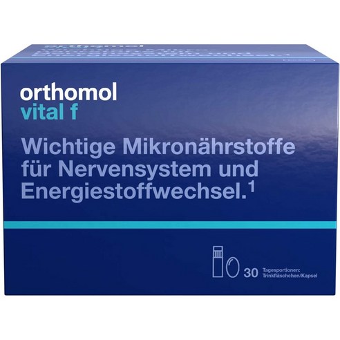 ORTHOMOL Vital F 오쏘몰 바이탈F 30일치 정제/캡슐 마그네슘 비타민B 오메가3 칼슘 여성용 피로회복제, 1개, 30정 오쏘몰이뮨