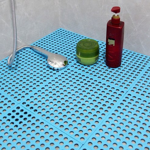 일본식 샤워실 미끄럼 방지 발판 욕실 미끄럼 방지 매트 방석 목욕실 화장실 매트 발판 화장실 샤워실 발판 바닥 흰색(구멍 업그레이드) *cm(조각), 연한 블루(14구멍 승급) 30*30cm(8매)