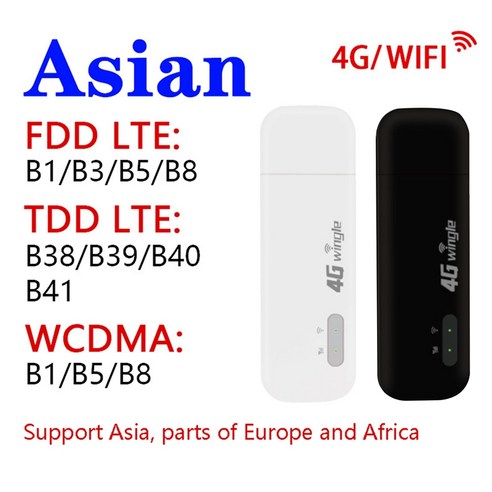 4G 와이파이 라우터 모바일 WiFi USB 모뎀 150m SIM 카드 슬롯이있는 무선 핫스팟 용 USB WiFi 동글, {"수량":"하얀"}