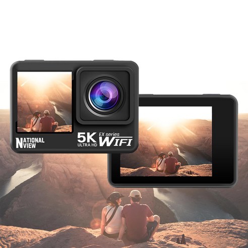 네셔널뷰 액션캠 EX-5Pro 블랙박스 자전거 스쿠터 브이로그 카메라 유튜브 촬영, EX-5Pro(32GB 메모리카드)