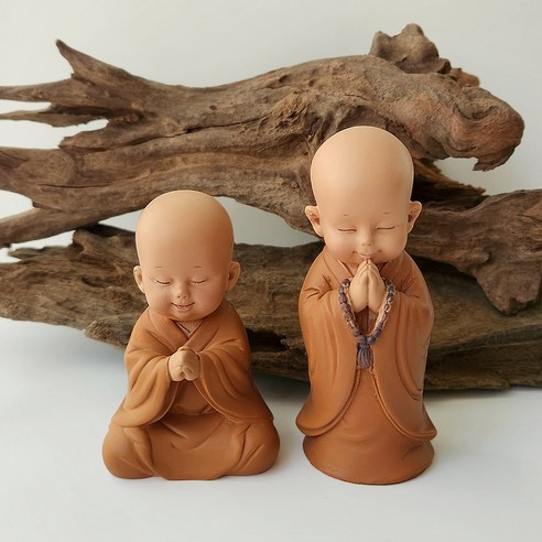 보광몰 스님 부처님 오신날 선물 불교용품 인테리어 장식 미니어쳐 피규어 동자승 인형 차량용 2종, YM-551