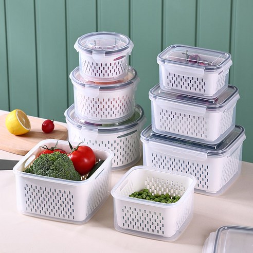 식품용 대용량 냉장고 수납함 파티션 3종 세트, 원형550+1250+2300ml, 1개