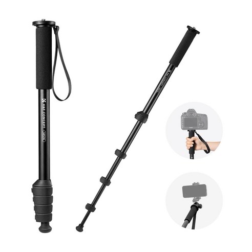 K&F CONCEPT MS-16 160cm 여행용 알루미늄 카메라 모노포드 등산 지팡이 겸용