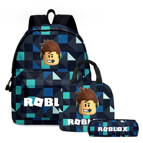 세계 가상 라이트닝 ROBLOX 학교 Mochila 업그레이드 3PC-SET 초등 세트 배낭 책가방 중등 숄더 지퍼, [28]Pencil case---4