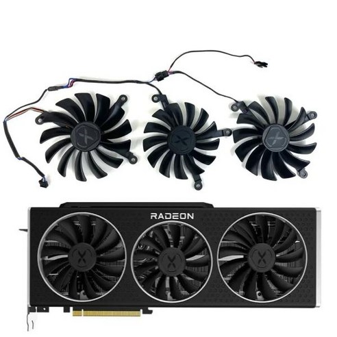 XFX 스피더 MERC 319 AMD 라데온 RX 6800 6900XT GPU 선풍기 4 핀 CF1015U12D 95mm 87mm, 01 1set 라데온rx6900xt Best Top5