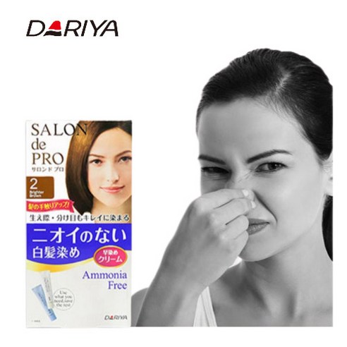 다리야 살롱드프로무향료헤어칼라 부분염색약 여성용3개세트 밝은 새치염색 새치커버 흰머리염색 일본염색약, 2호, 1개