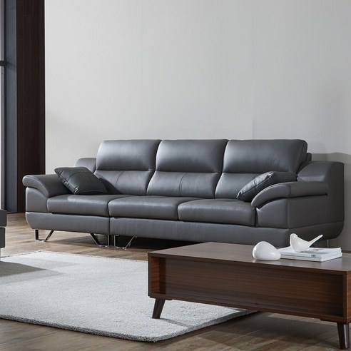 당신의 공간에 스며드는 품격과 휴식, 에넥스 이태리 천연 소가죽 4인용 소파