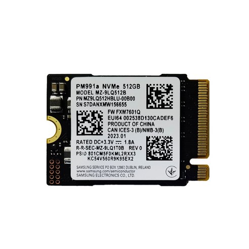 스팀덱 SSD 확장 nvme 호환 OEM 삼성 1TB pm991a 카드, 상세 페이지 참고, BG4  512G 2230