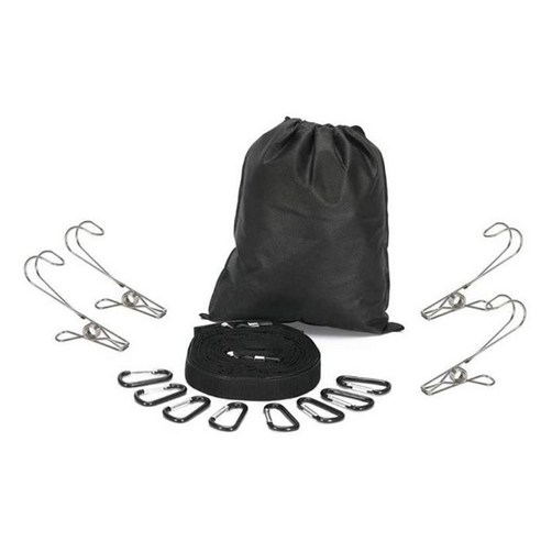 Xzante 캠핑 끈 걸이 캠프장 보관 스트랩 액세서리 야외 장비 용 후크 클립이있는 로프, 검은 색