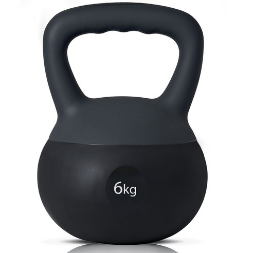 말랑말랑 소프트 PVC 케틀벨 아령, 1개, 6kg, black