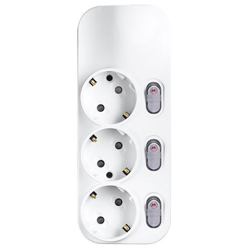 대성 플러스탭 개별스위치 고용량멀티탭 16A 250V, 개별 3구, 2.5M, 1개, 화이트 개별 3구, 2.5m