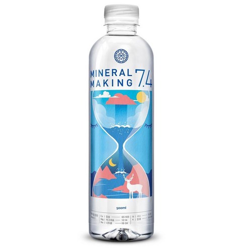 [미네랄메이킹7.4] 천연 알칼리수 미네랄워터 ph 7.4 FDA인증 안전한물 / 사슴, 500ml, 20개
