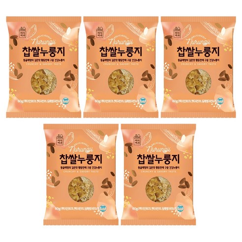 미식백과 찹쌀 누룽지, 60g, 5개