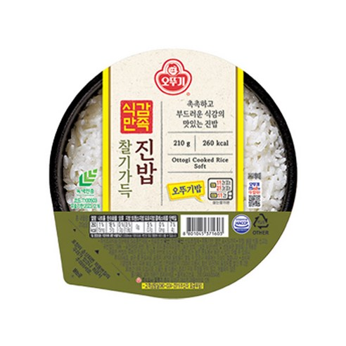 오뚜기 식감만족 찰기가득 진밥, 210g, 18개