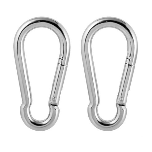 2pcs 4cm 등산 304 스테인레스 스틸 Carabiner 클립 빠른 후크 열쇠 고리, 실버, {"수건소재":"304 스테인레스 스틸"}