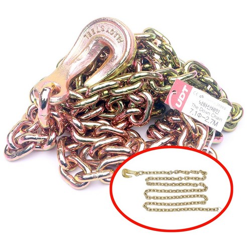2톤 퍼링 체인 낙하산 후크 7.1mm x 2.7M, 작업 중 안전하게 사용 가능 사슬체인