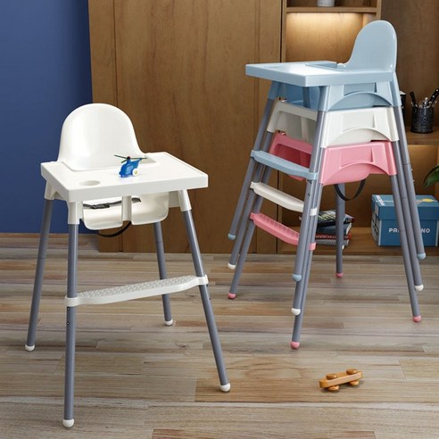 아기의자 어린이의자 업소용 어린이 의자 카페 식당 호텔 체어 가정용 플라스틱, 업그레이드모델식사높이조절가능+접시제거가능, 화이트