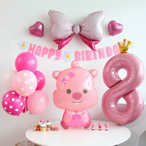 이벤트홀릭 잔망 루피 풍선 생일파티세트, 숫자풍선 8