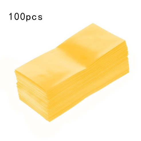 100pcs / 가방 18650 리튬 배터리 캡슐 튜브 PVC 열 수축 튜브 포장 배터리 커버 스킨 절연 필름, 노란색