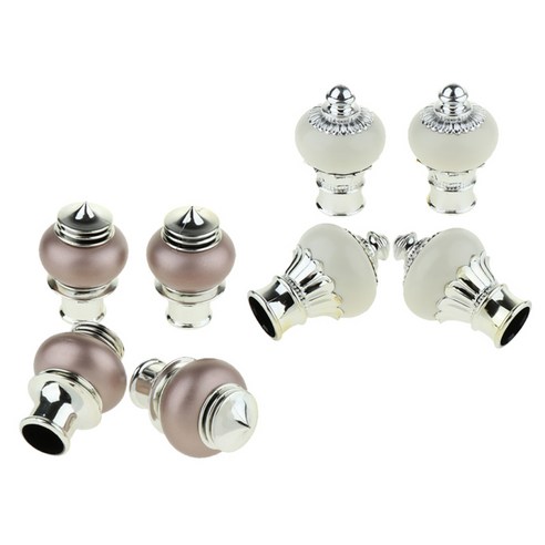 28mm 커튼로드 용 8 조각 레트로 캡 엔드 피스, 다색, 설명