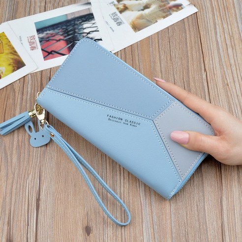 여성 핸드백 지갑 여성용 한국판 색상 충돌 지퍼 수술 대용량 지갑 핸드폰 가방