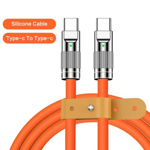 초고 충전 C타입 액체 실리콘 케이블 고 충전 PD 60W USB 데이트 와이어 아이폰 호환 샤오미 호환 화웨이 픽셀용 120W 6A, [01] USB A To C 120W, [02] 2m