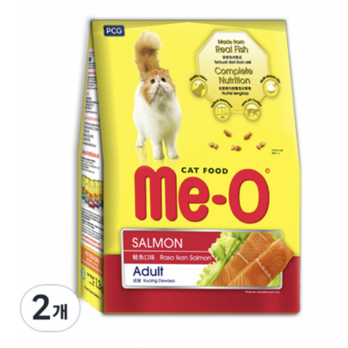 MeO 어덜트용 고양이 연어 건식사료, 생선, 1.1kg, 4개