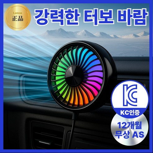 Lamoa 쾌속냉방 차량용 서큘레이터 USB타입, BZF30-블랙