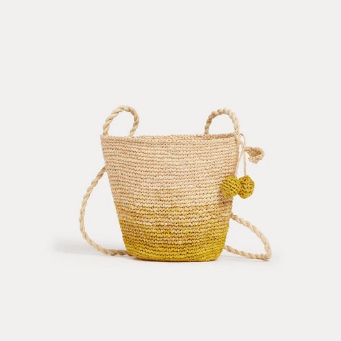 우아함과 스타일로 어린 시절의 특별한 순간을 더욱 화려하게 만드는 BONPOINT 키즈 라피아 미니 크로스백