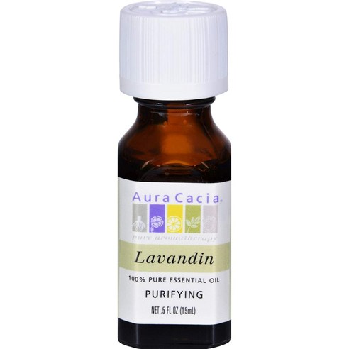 Aura Cacia 100% 퓨어 에센셜 오일 퓨리파잉 라벤더, 15ml, 1개