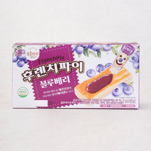 해태제과 후렌치파이 복음자리 블루베리 과자, 3개, 192g