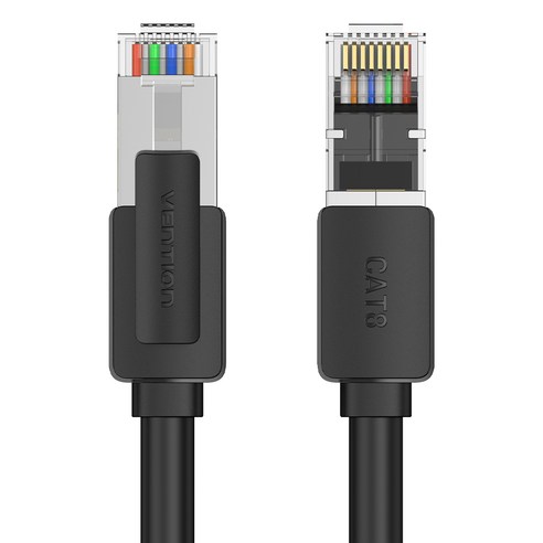 벤션 CAT8 SFTP 랜선 초고속 인터넷 랜케이블, 블랙, 1개, 1m