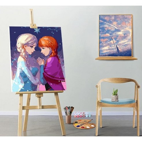 피포페인팅 퍼즐페인팅 캔버스페인팅 명화 유화 그림 그리기 DIY 세트 40x50, 6140 (겨울왕국), 1개