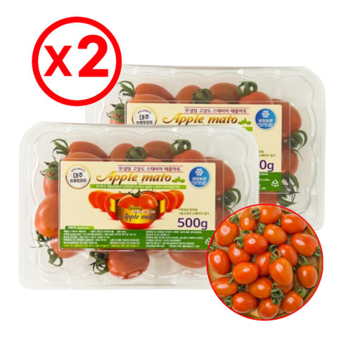 스테비아 대추 방울 토마토, 500g, 2개