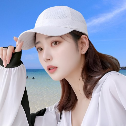 베이지먼트 런닝 모자, 화이트, 1개