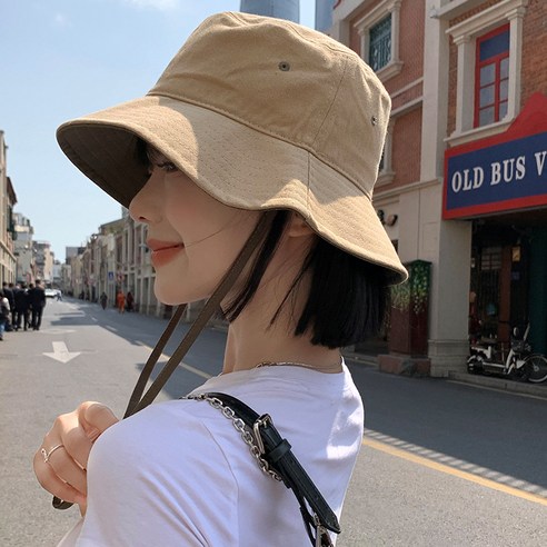 보라운 무지 데일리 여행 등산 캠핑 바닷가 버킷햇 벙거지