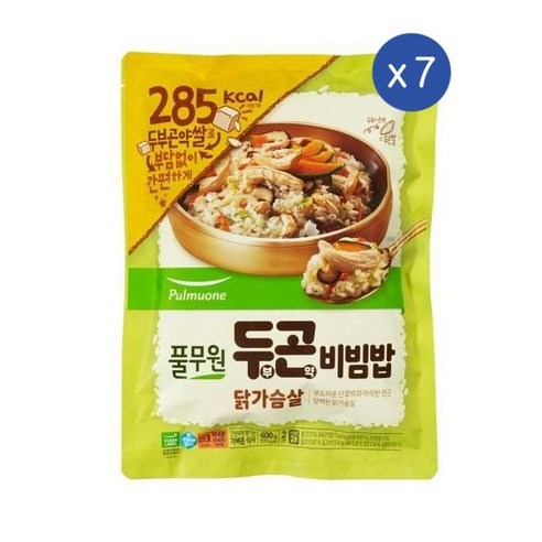 풀무원 두부곤약비빔밥 닭가슴살, 400g, 7개